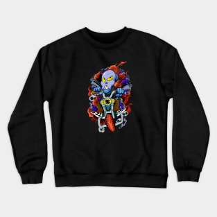 Dope skull rider on fire illustration Crewneck Sweatshirt